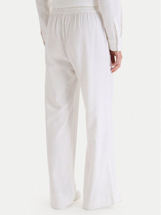 Nautica Nautica Riidest püksid W126-NALTR-1020-01X Valge Wide Leg