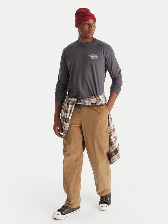 Billabong Billabong Kalhoty z materiálu Larry Cord EBYNP00111 Hnědá Regular Fit