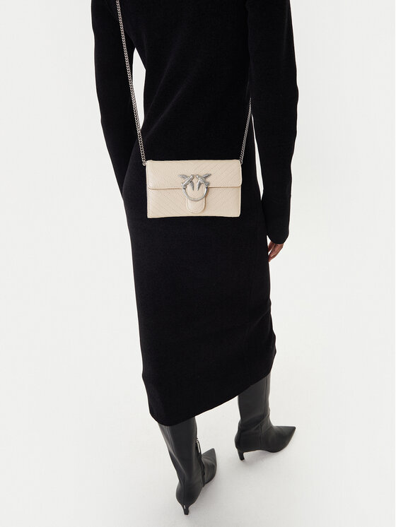 PINKO PINKO Ročna torba Love One Wallet Light AI 25-26 PLTT 105344 A2JC Écru