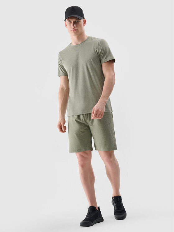 4F 4F Koszulka techniczna BASIC+ Khaki Regular Fit
