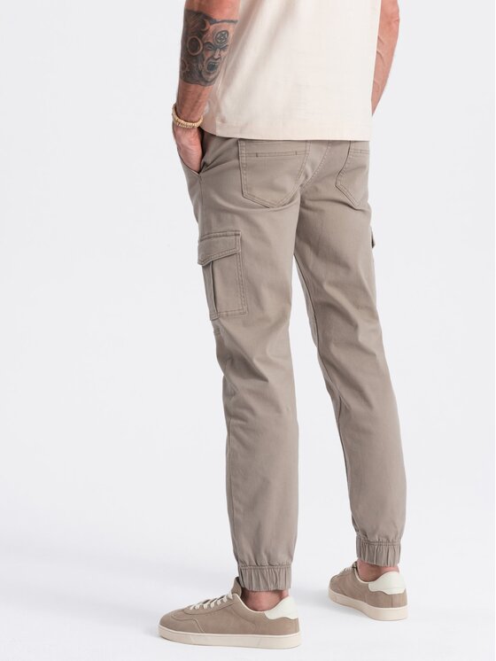 Ombre Ombre Joggery OM-PAJO-0123 Beżowy Regular Fit
