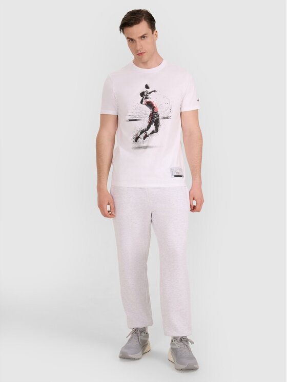 4F 4F T-Shirt 4FRAW25TTSHM3318-10S Λευκό Regular Fit