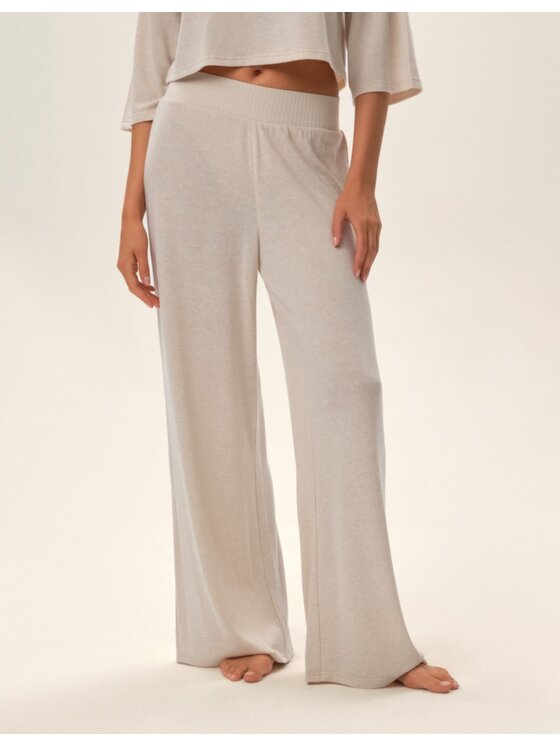 Esotiq Esotiq Piżama 42077 Beżowy Regular Fit