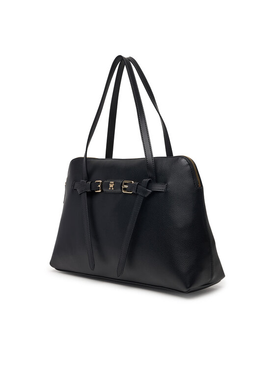 Tommy Hilfiger Tommy Hilfiger Handtasche Th Buckle Tote AW0AW19032 Schwarz