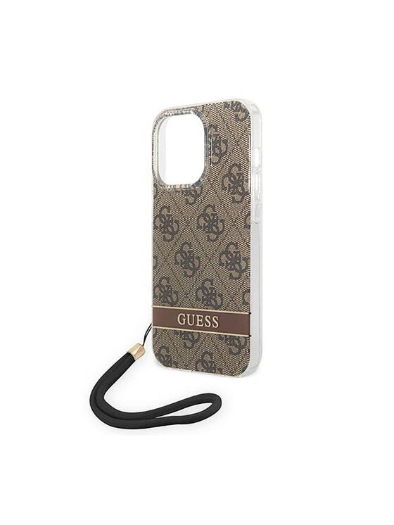 Guess Guess Etui na telefon 4G Print Cord Brązowy