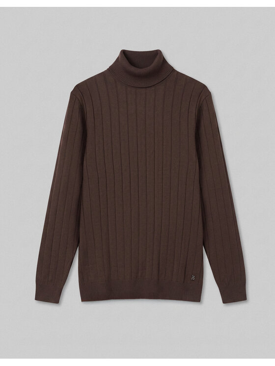 Borgio Borgio Sweter govone Brązowy Slim Fit
