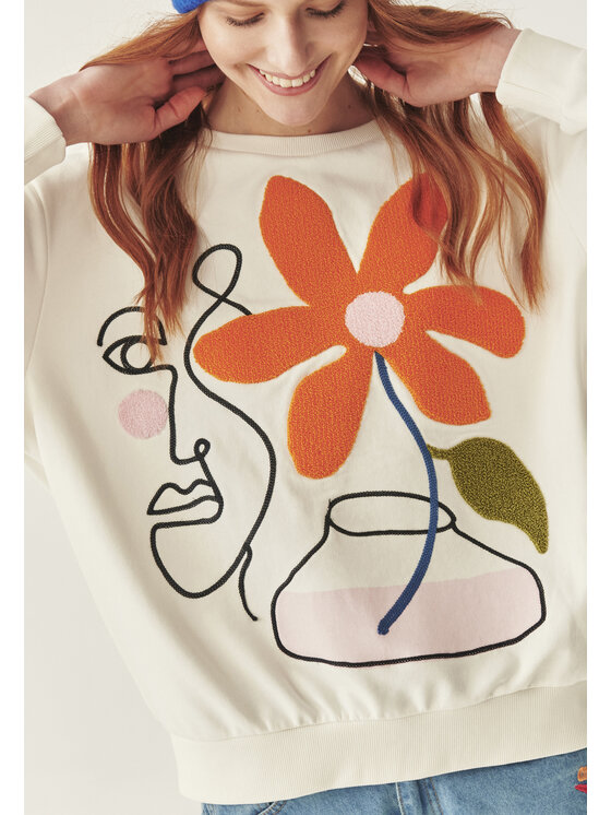 TATUUM Tatuum Bluza WASKA 1 Écru Loose Fit