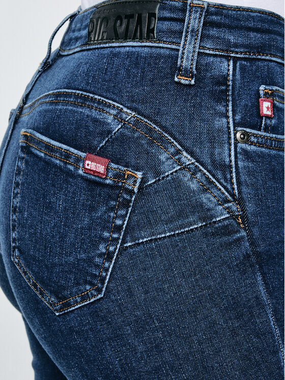 BIG STAR BIG STAR Jeansy MELINDA HIGH WAIST Granatowy Basic Fit