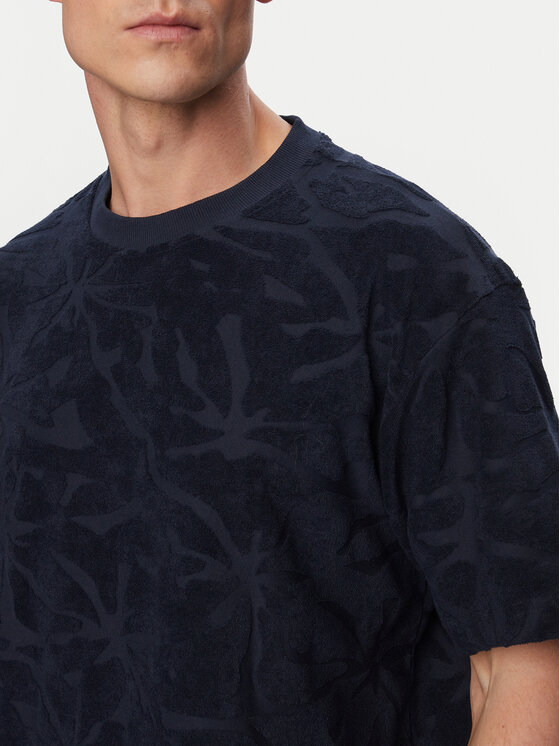 BOSS BOSS Marškinėliai Flower 50559227 Tamsiai mėlyna Regular Fit