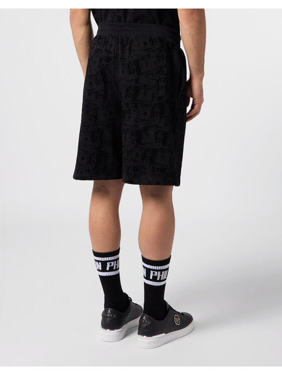 PHILIPP PLEIN PHILIPP PLEIN Sportovní kraťasy 31096 Černá Jogger Fit
