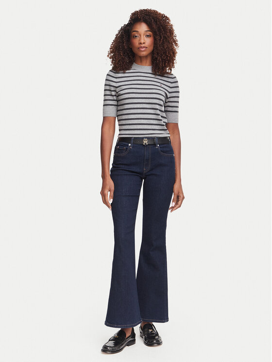 Tommy Hilfiger Tommy Hilfiger Megztinis WW0WW49705 Tamsiai pilka Slim Fit