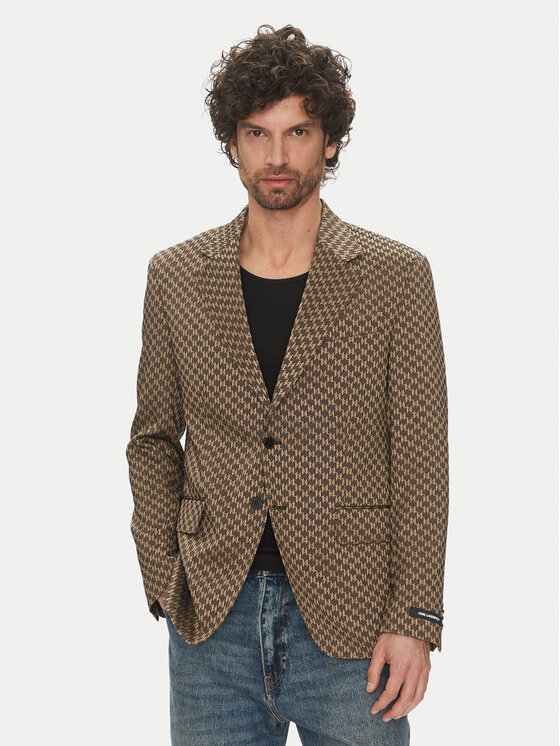 KARL LAGERFELD Sako 155106 552115 Hnedá Slim Fit