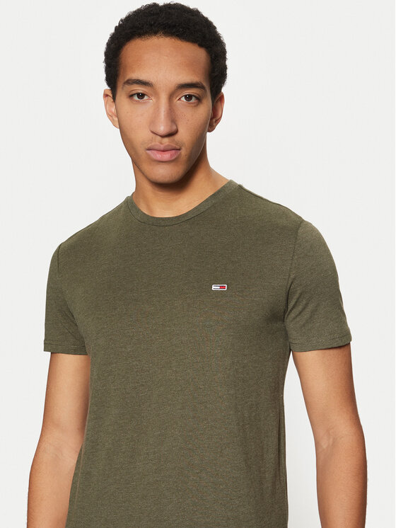 Tommy Jeans Tommy Jeans T-Shirt Jaspe DM0DM20363 Zielony Slim Fit