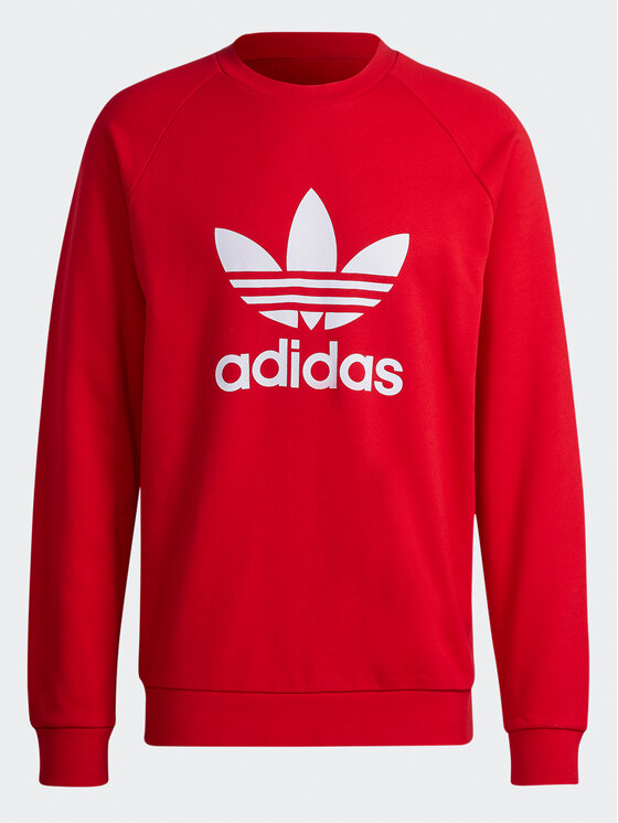 Adidas red trefoil sweatshirt cheap