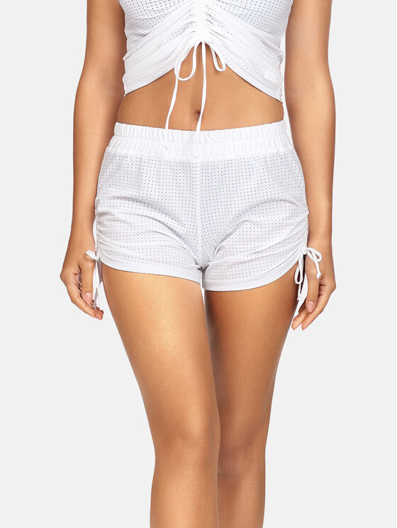Miss Lou Miss Lou Shorts da mare Maxine Malibu O-ML045-K-9001 Bianco