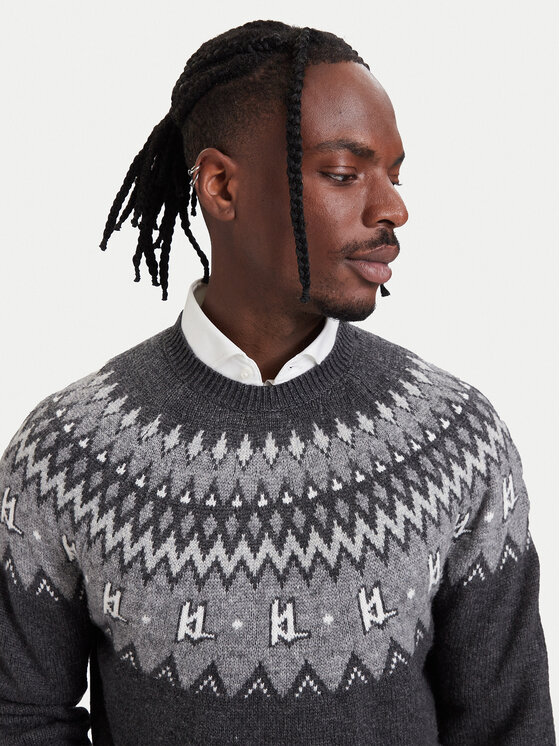 KARL LAGERFELD KARL LAGERFELD Sweter 655026 564308 Szary ciemny Regular Fit
