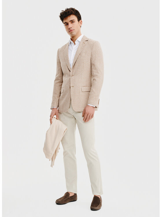 Pako Lorente Pako Lorente Marynarka P25SF-3X-014 Beżowy Slim Fit