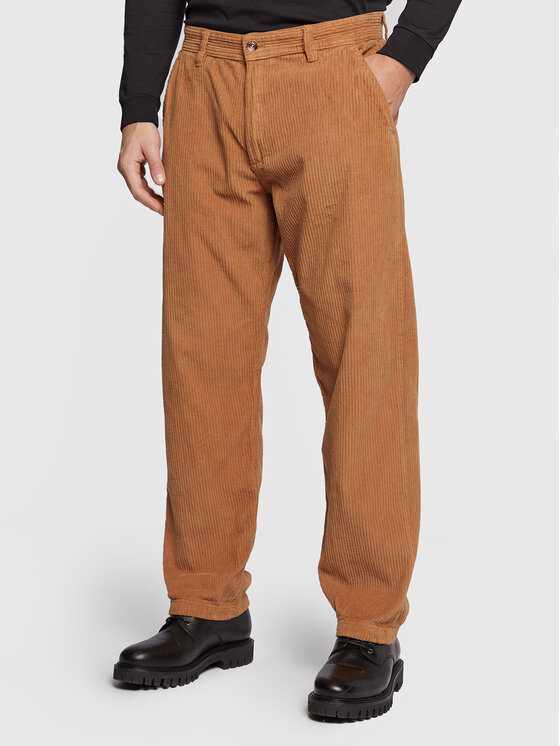 redefined rebel pantalon en tissu malik 216210 marron regular fit
