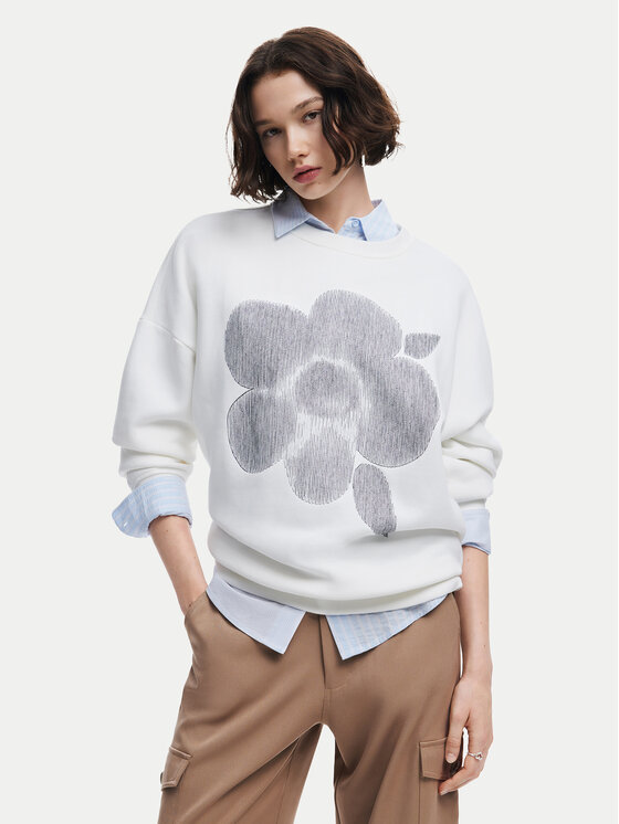Desigual Desigual Sweatshirt Flores 24WWSK33 Écru Regular Fit