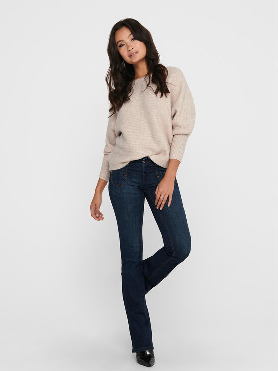 ONLY ONLY Sweter 15168705 Beżowy Regular Fit
