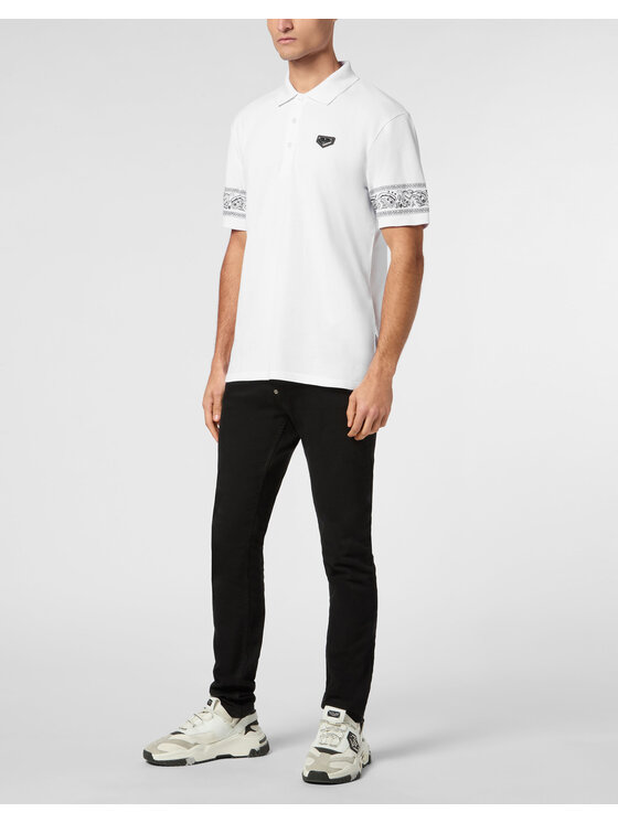 PHILIPP PLEIN PHILIPP PLEIN Polo 22941 Bianco Slim Fit