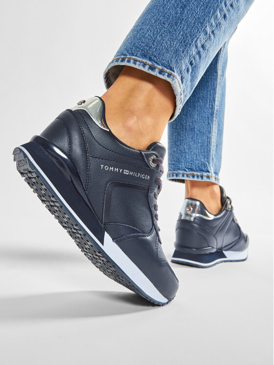 Tommy Hilfiger Sneakers Dressy Wedge Sneaker FW0FW05016 Bleu