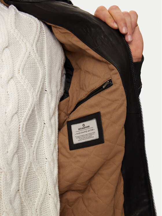 Milestone Milestone Lederjacke Maverick 431041 20860 Schwarz Regular Fit