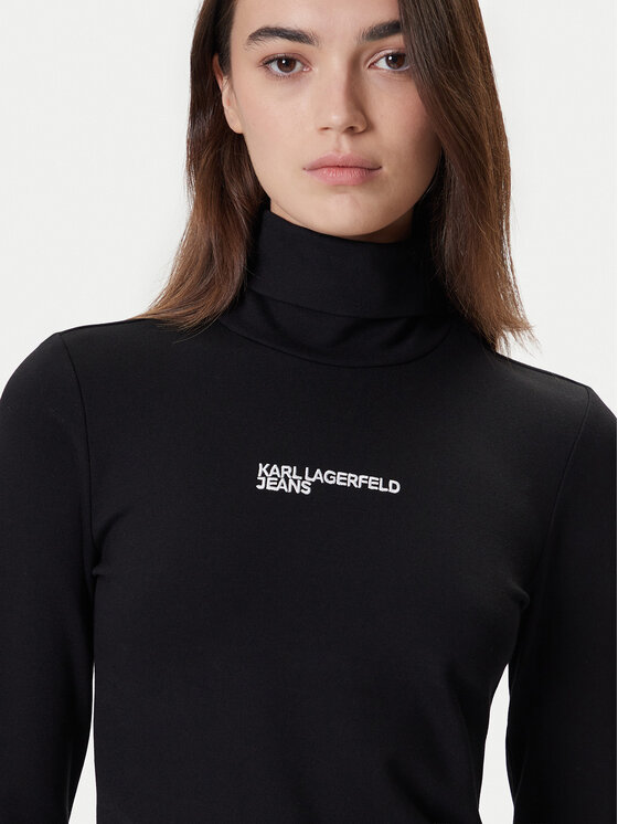 Karl Lagerfeld Jeans Karl Lagerfeld Jeans Rollkragenpullover A4W17015 Schwarz Slim Fit