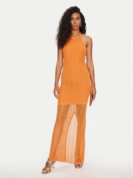 Guess Guess Každodenní šaty Sophie W4GK24 Z3E60 Oranžová Slim Fit