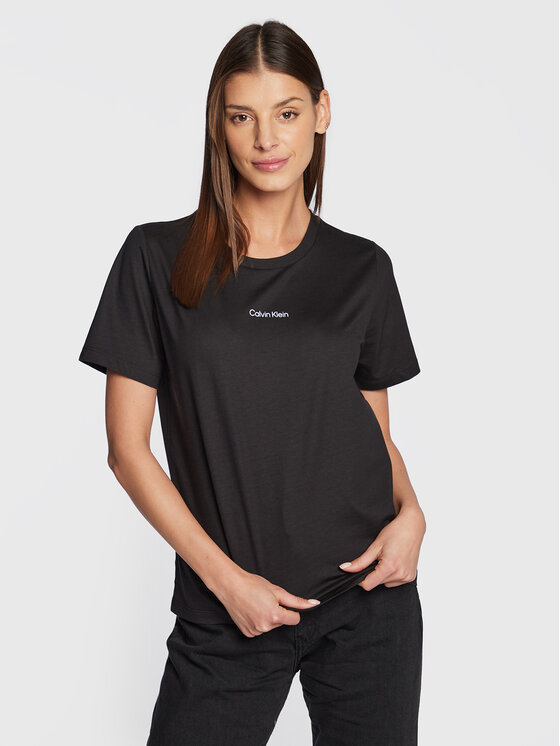 Calvin Klein Calvin Klein T-Shirt Micro Logo K20K205454 Czarny Regular Fit