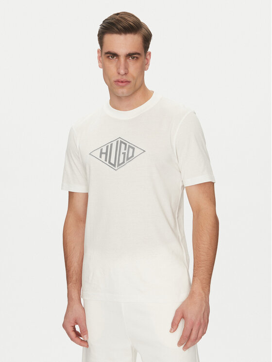 HUGO HUGO Marškinėliai Dalendi 50534934 Écru Regular Fit