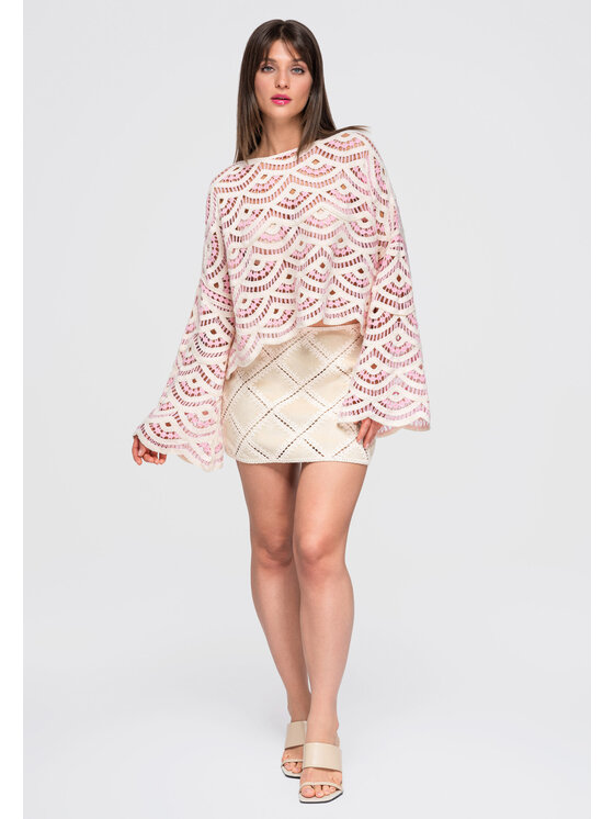 Ombre Ombre Bluzka OW-TS-E0049 Różowy Loose Fit