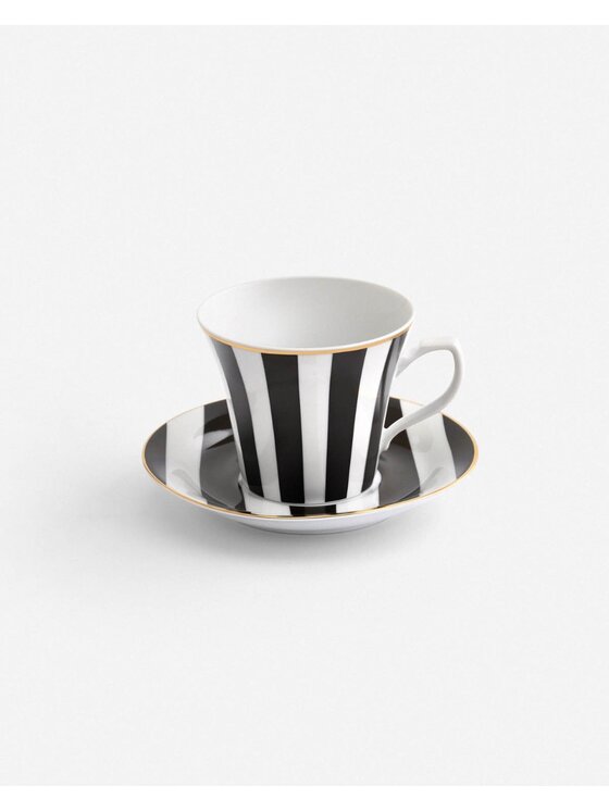 La Mania La Mania Filiżanka ze spodkiem Stripes Biały
