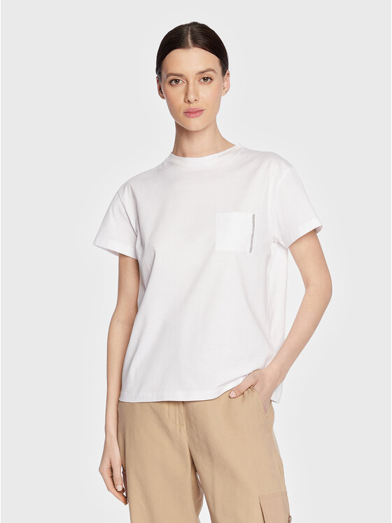 Fabiana Filippi T-shirt JEDP04W108 Bijela Regular Fit