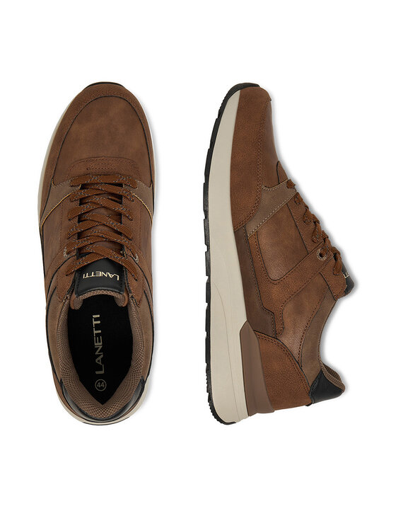 Lanetti Lanetti Sneakersy CEO-REUS-01 Brązowy