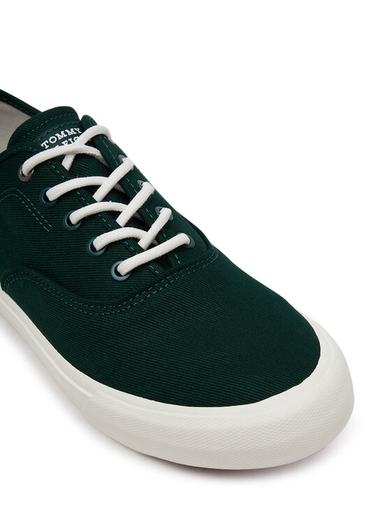 Tommy Hilfiger Tommy Hilfiger Tenisówki Th Hi Vulc Low Oxford Twill FM0FM05400 Zielony