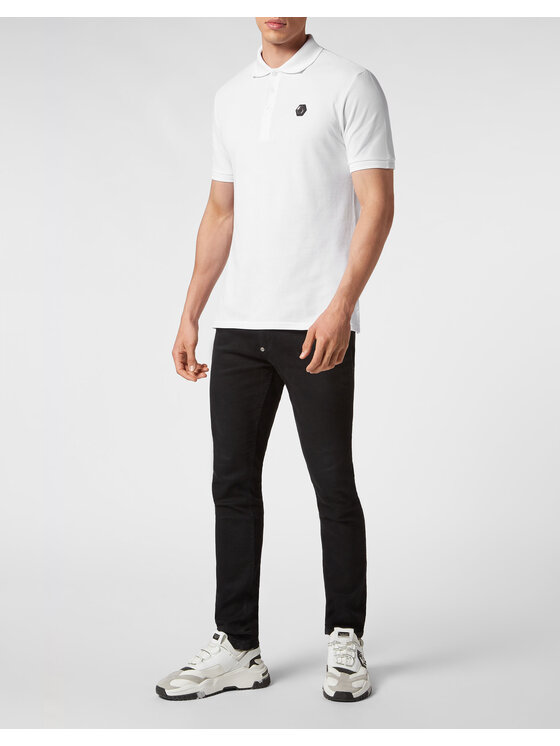 PHILIPP PLEIN PHILIPP PLEIN Polo 295 Biały Slim Fit