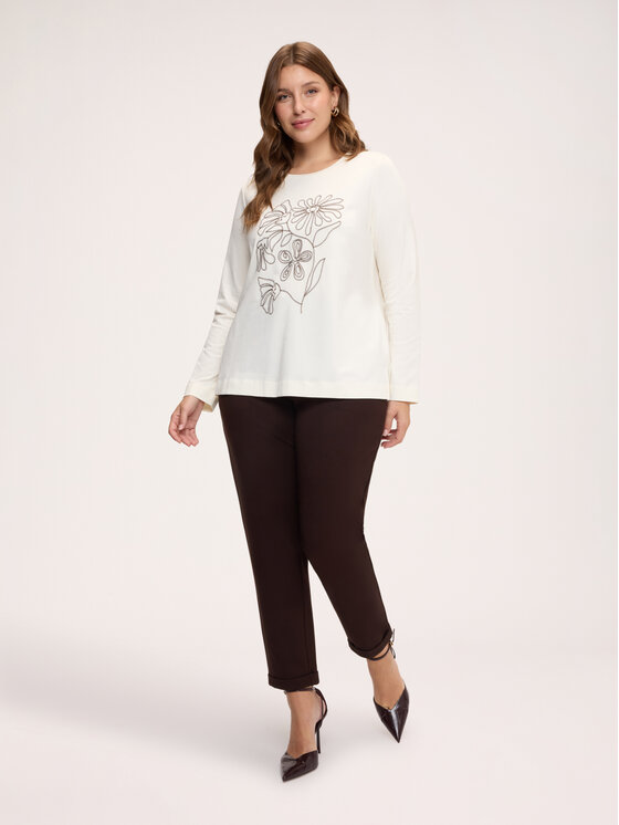 Fiorella Rubino Fiorella Rubino Bluzka G017L009543N011 Biały Regular Fit