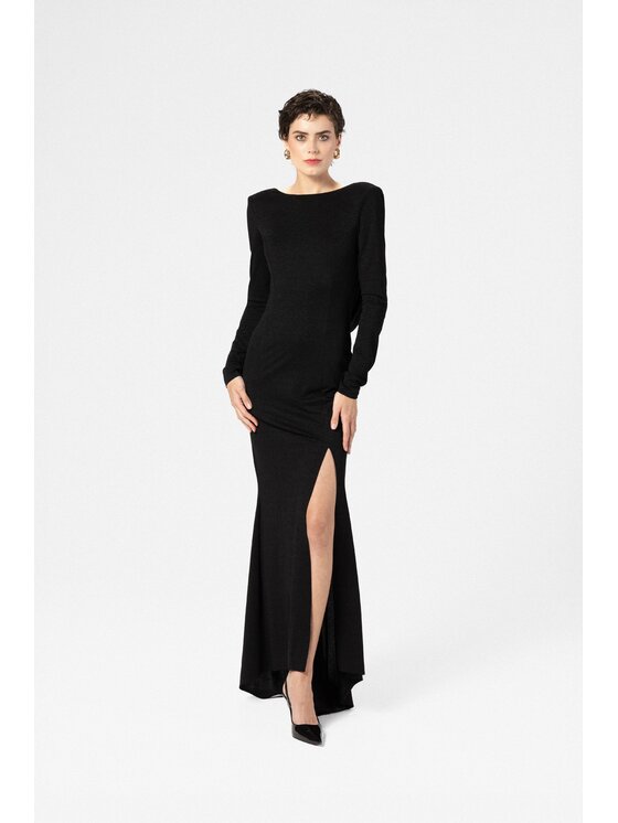 LE POSSÉ LE POSSÉ Φόρεμα βραδινό MDIDKWT Μαύρο Super Slim Fit