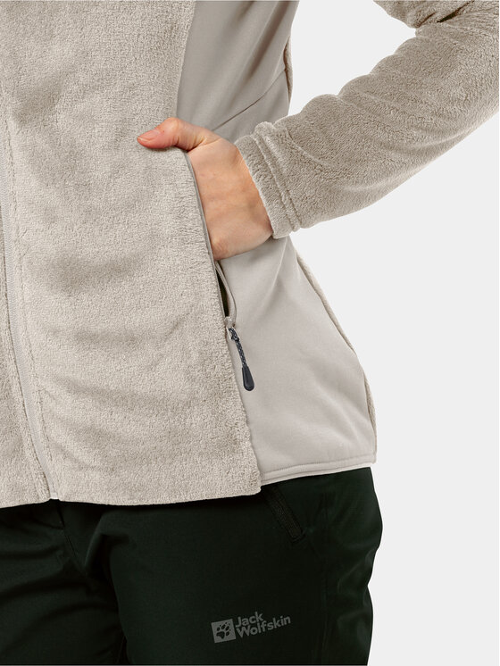 Jack Wolfskin Jack Wolfskin Flis Rotwand Hooded Fz 1710742 Siva Regular Fit