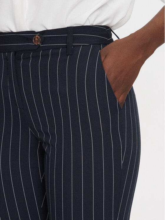 Fracomina Fracomina Riidest püksid FR25SVA004W761D4 Tumesinine Slim Fit