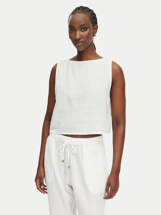 LAUREN RALPH LAUREN LAUREN RALPH LAUREN Σετ τοπ και παντελόνι Double Gauze 20617192 Λευκό Regular Fit