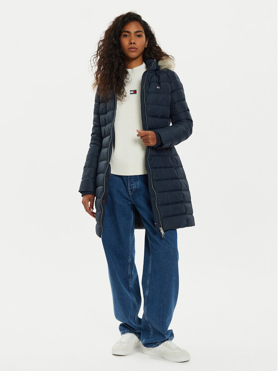 Tommy Jeans Tommy Jeans Wintermantel Essential DW0DW18864 Dunkelblau Slim Fit
