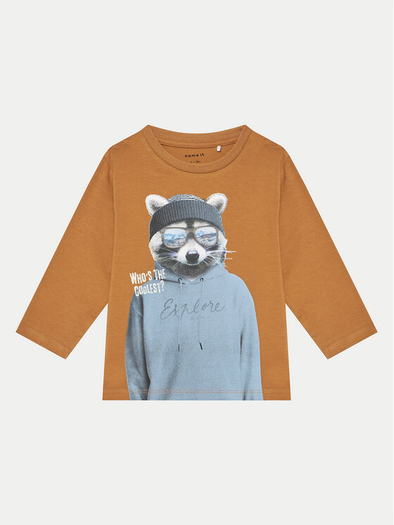 NAME IT Blúzka 13233694 Hnedá Relaxed Fit