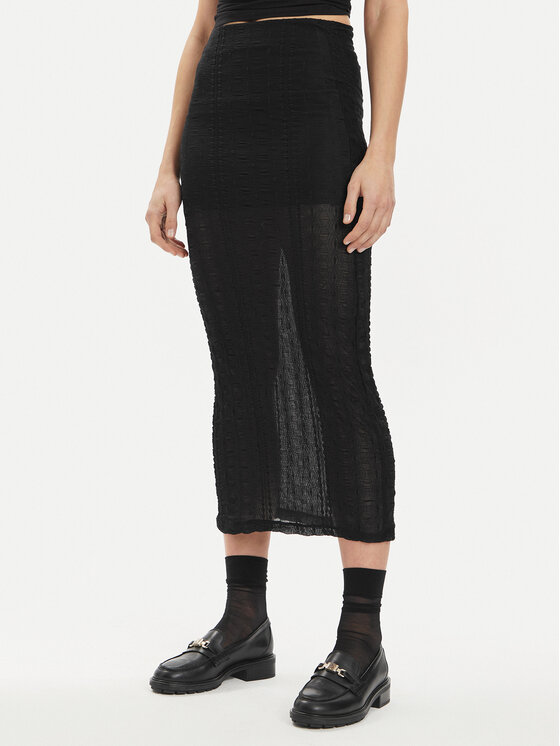 Gina Tricot Gina Tricot Midi sukně 21596 Černá Regular Fit