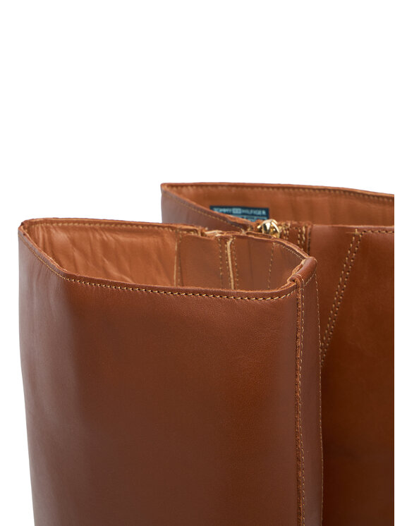 Tommy Hilfiger Tommy Hilfiger Zimske čizme Th Buckle Riding Lthr Long Boot FW0FW08873 Smeđa