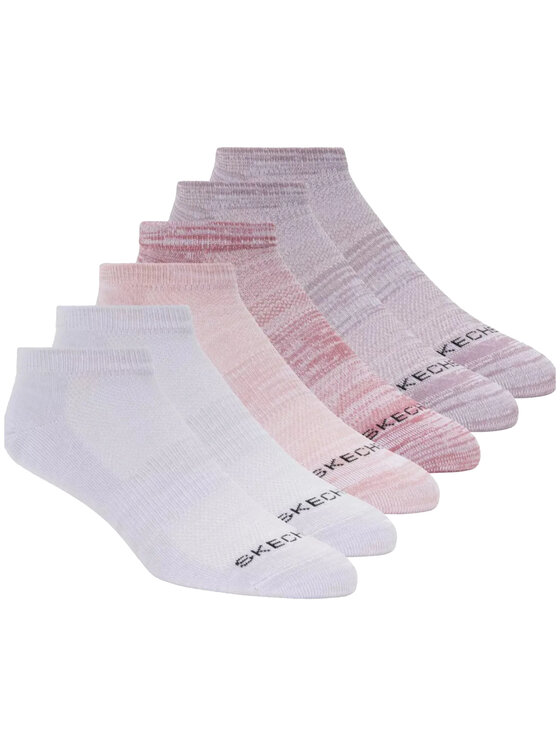 Skechers Skechers Skarpety krótkie 6pk Womens Non Terry Low Cut Socks Różowy