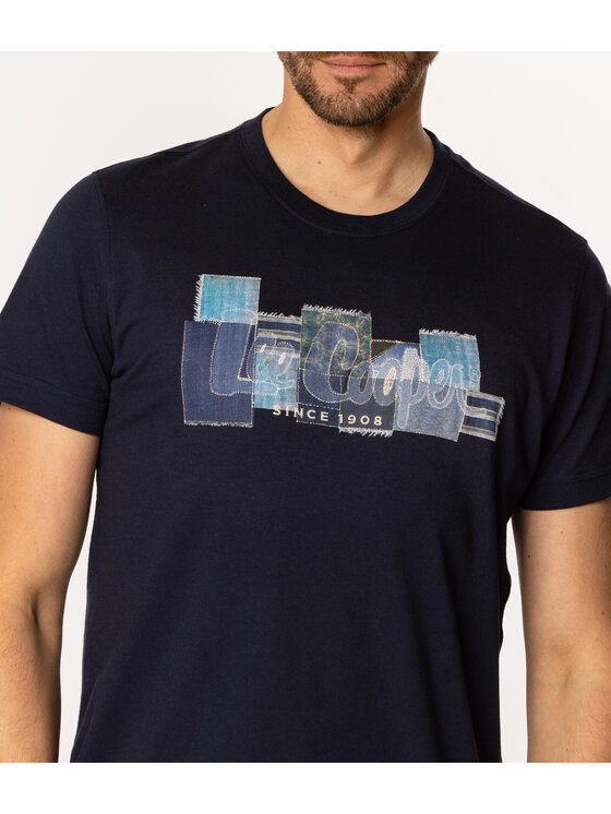 Lee Cooper Lee Cooper T-Shirt DENIM 1160 Granatowy Slim Fit