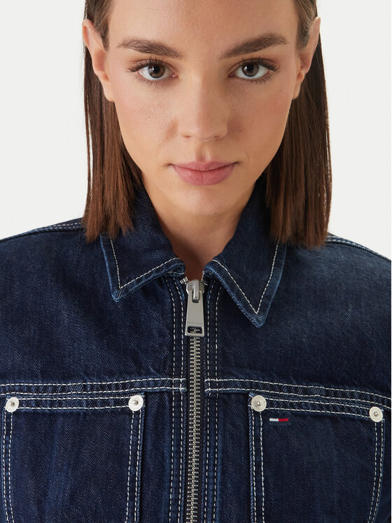 Tommy Jeans Tommy Jeans Džinsinė striukė DW0DW22384 Tamsiai mėlyna Straight Fit