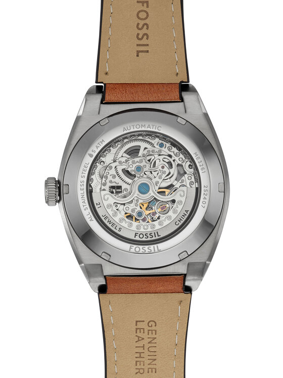 Fossil Fossil Ρολόι Everett Skeleton Automatic ME3261 Πράσινο